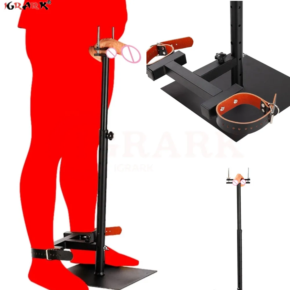 Male Penis Scrotum Stretcher BDSM Bondage Frame Slave Training Ankle cuffs Punishment Props Adults Sex Toys for Men Gay