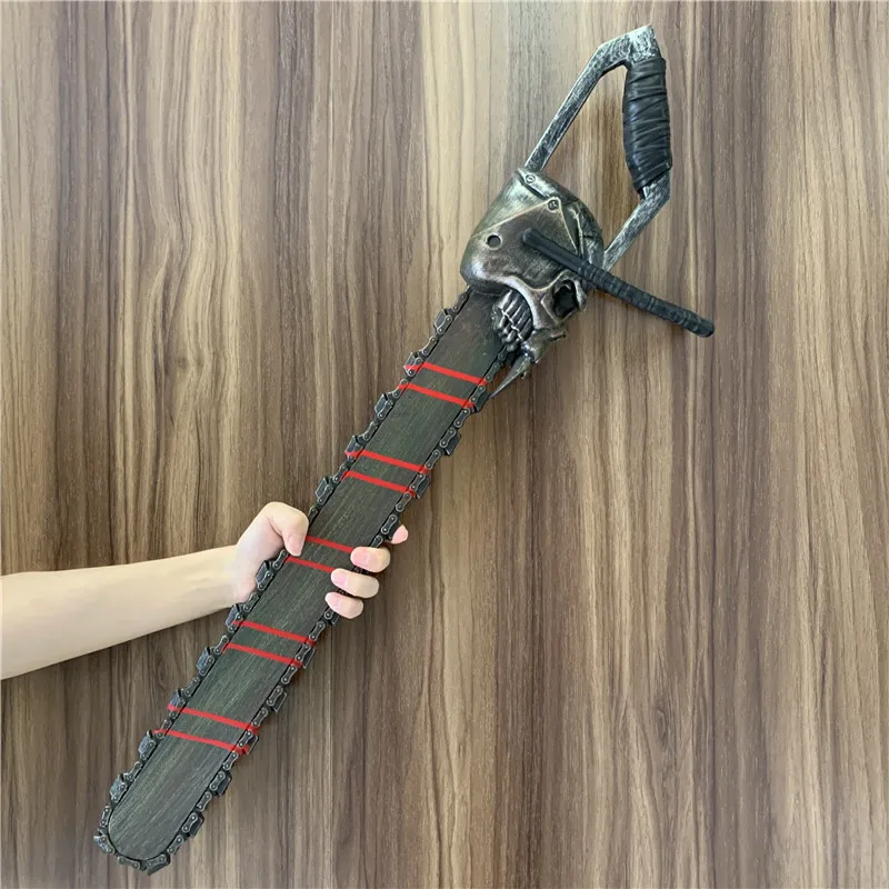 77cm Scary Chainsaws Halloween Prop Surprise Scary Saws Movie Cosplay Role Play Safety PU Model Carnival Weapon Prop Gift