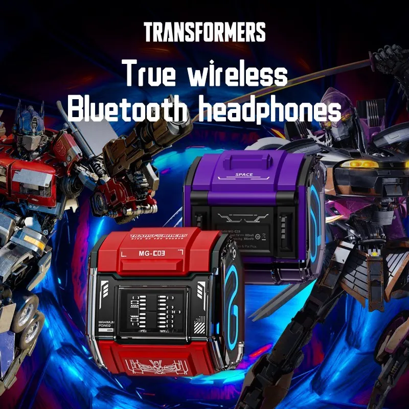 TRANSFORMERS MG-C03 블루투스 5.3 무선 게이밍 이어폰, 소음 감소, 저지연 헤드폰, 범블비 이어버드