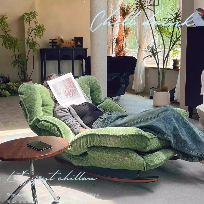 Chenille Reclining Rocking Chair 1