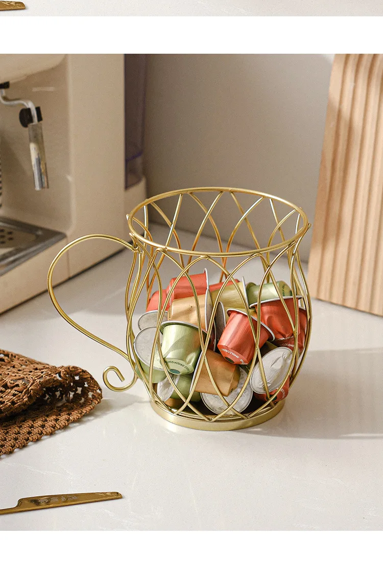 Description Picture 5 of itemMetal Coffee Capsule Organizer Universal for Nespresso Capsule Holder Metal Snack Candy Basket Espresso Capsule Pot