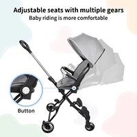 Poussette bébé légère, poussette de voyage, pliage automatique, facile à serrer, dossier réglable pour position inclinable 5