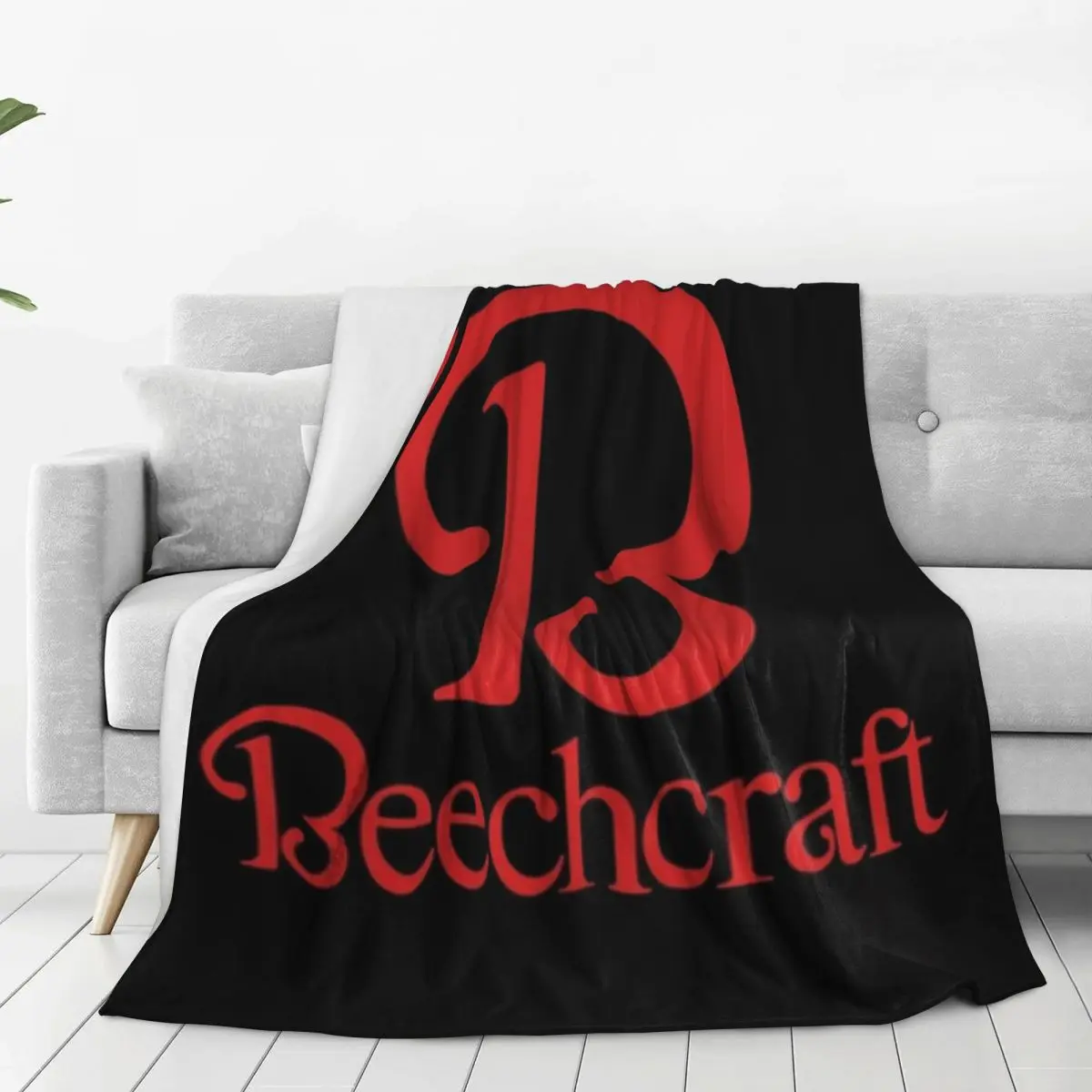 Beechcraft Aircraft Aviation Blankets Flannel Throw Blankets Sofa Throw Blanket For Home Bedroom Outdoor Throws Bedspread Quilt 2