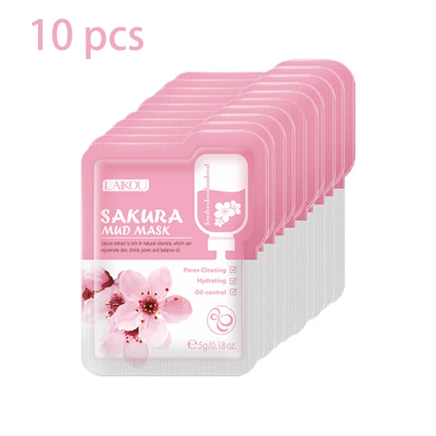 Sakura Mud Face Mask Anti Wrinkle Night Facial Packs Skin Clean Dark Circle Moisturize Anti-Aging Skin Care For Facecare