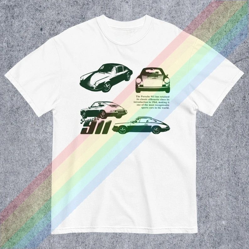 Retro Men's Racing T-shirt Gift Summer Fashion Clothing 911 Classic Car Retro Women's Casual Short Sleeve