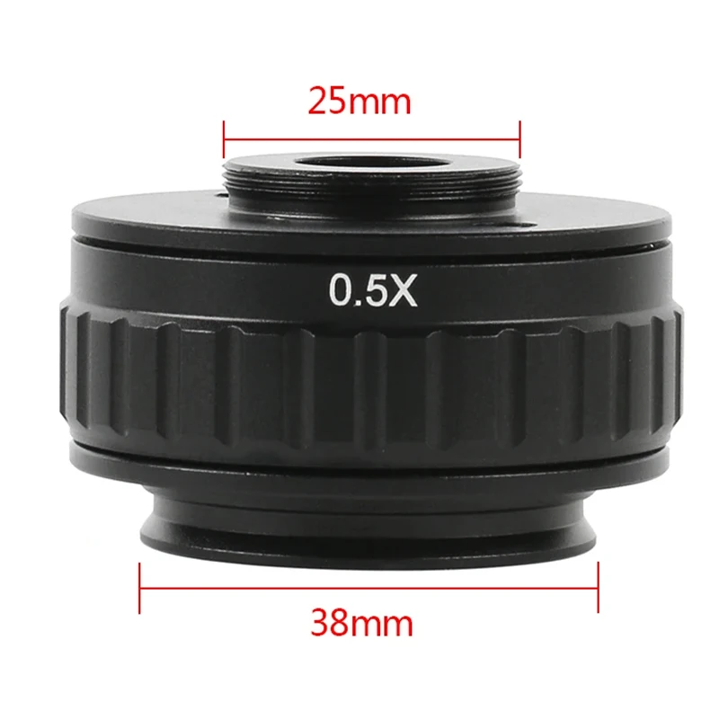 C-Mount Adapter Lens Adjustable Focus For Trinocular Stereo Microscope 38MM Interface Camera Adapter 0.3X 0.35X 0.4X 0.5X 1X