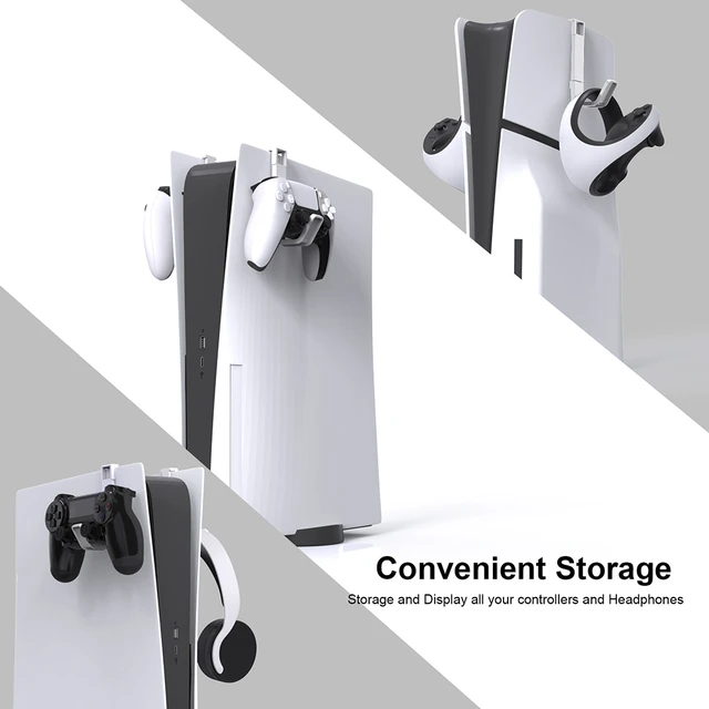 Soporte de pared Universal para consola de juegos PS5 Slim/PS5, colgador de  almacenamiento de pared para auriculares, accesorios para PS5 - AliExpress