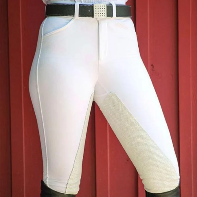 New European women's thin Slim riding pants splicing elastic hip lift leisure equestrian pants