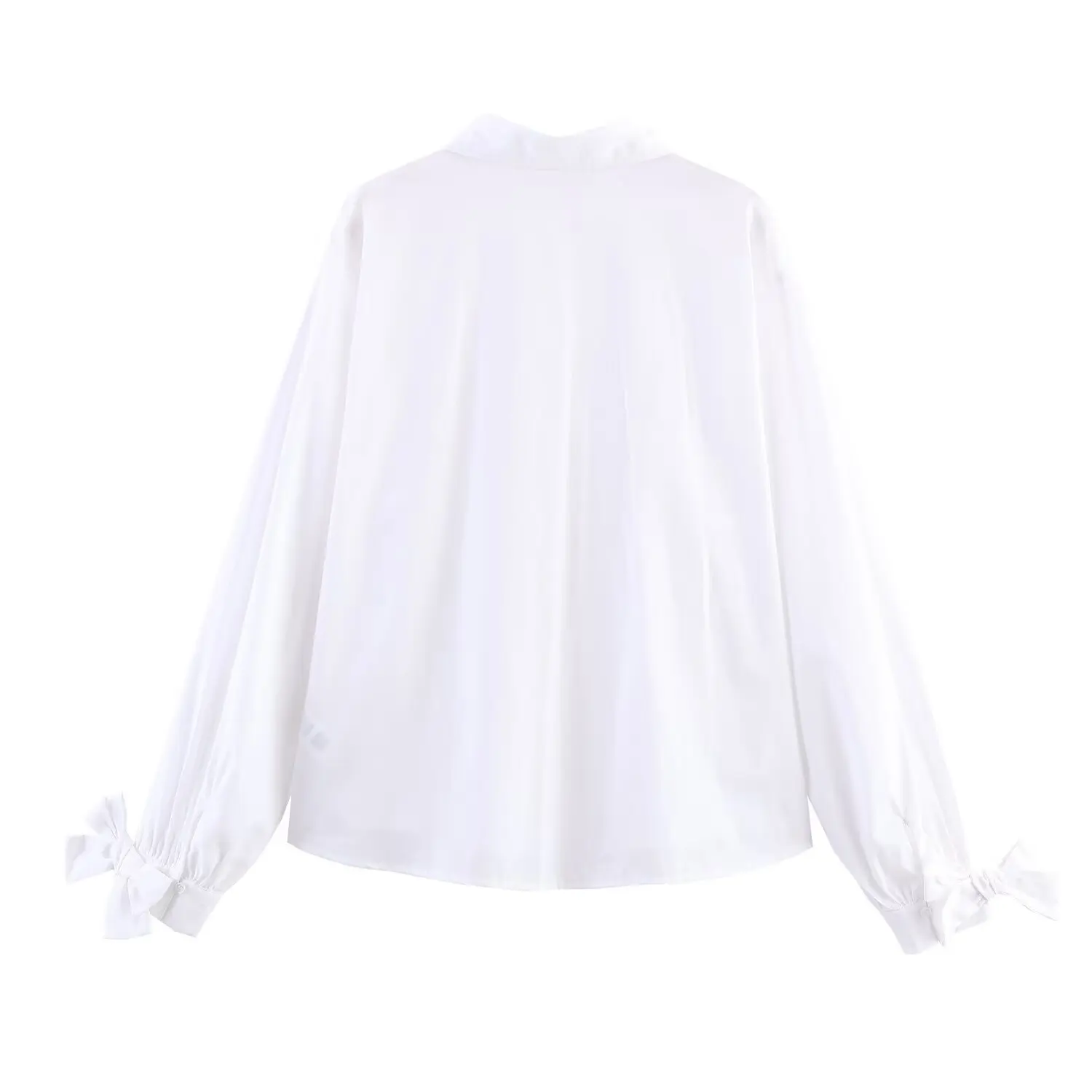 Women Spring Autumn Shirt Female Solid Long Sleeve Bow Decoration Satin Shirt Lady Casual Fashionable Loose Shirt Top Streetwear