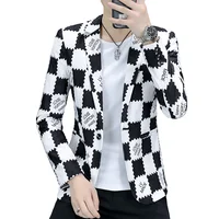 Blazer Men's Fashion Gentleman Business Outdoor Travel Letter Wedding Slim-fit Korean Fashion Handsome Teen Casual Blazer 1