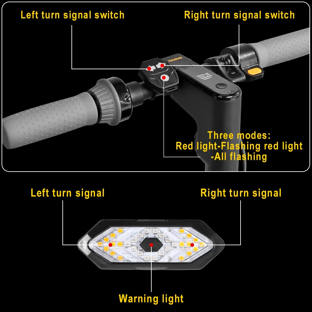 Electric Scooter Turn Signal Light Wireless Remote Control USB Rechargeable  Rear Tail Lights for Ninebot Max G30 Parts - AliExpress