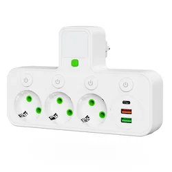 Dual - Option Wall Charger with USB Type - C Capability - Home Use with EU Plug or Power Board Socket for EU Plug (USB White  3)