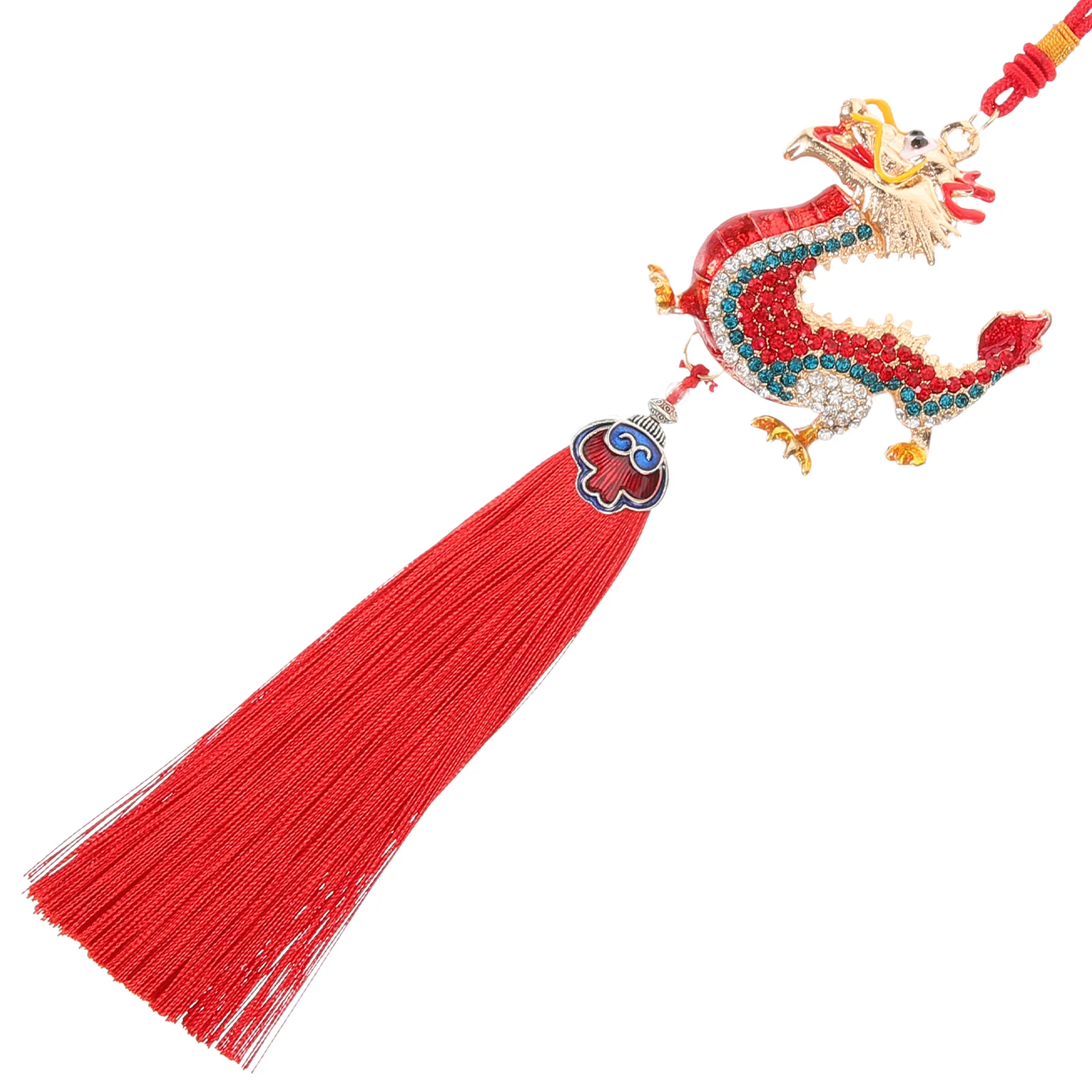 

Year of The Dragon Pendant Chinese Zodiac Animal Charms Rear View Mirror Accessories Diamond