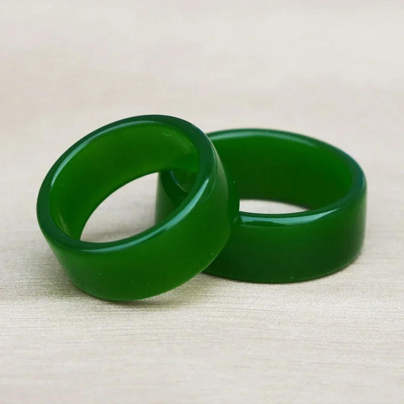 Gemstone Ring Jade Ring Natural Chinese Green Hand-carved Jade Ring Fashion Boutique Jewelry for Men and Women Jasper Ring Gift
