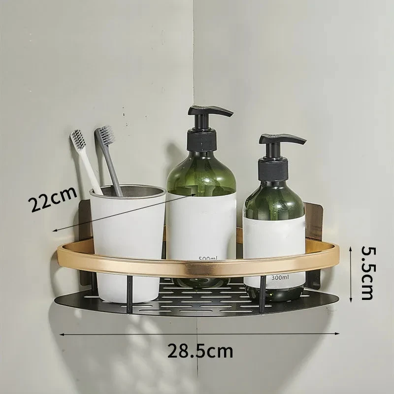 storage rack shower shelf shampoo rack bathroom storage shelf storage shelf shampoo holder bathroom shelf bathroom accessories bathroom corner shelf shower rack Bathroom Shelf Aluminum Alloy Shampoo Rack Makeup Storage Organizer Shower Shelf No Drill Wall Corner