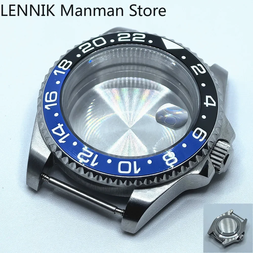 40mm Black PVD Watch Case with Transparent Back Glass