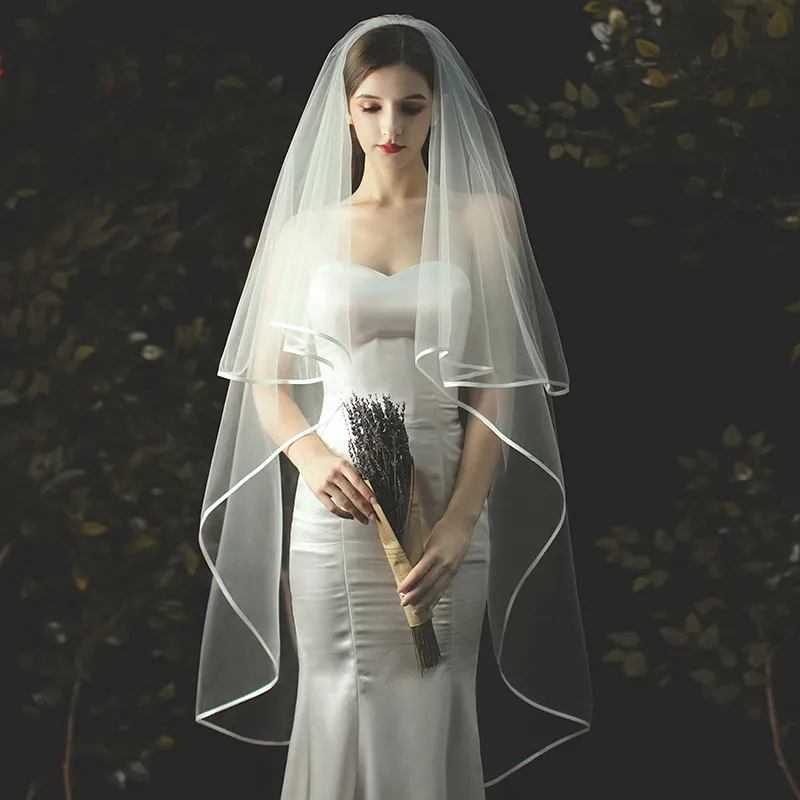 LZPOVE In Stock New Veils for Bride 2023 Bridal Simple Clear Veil With Comb White Ivory Wedding Accessories