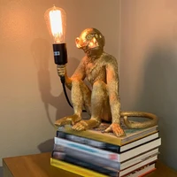 Resin Monkey Table Lamp Sitting Monkey Light Indoor Table Light Fixture Decor 2