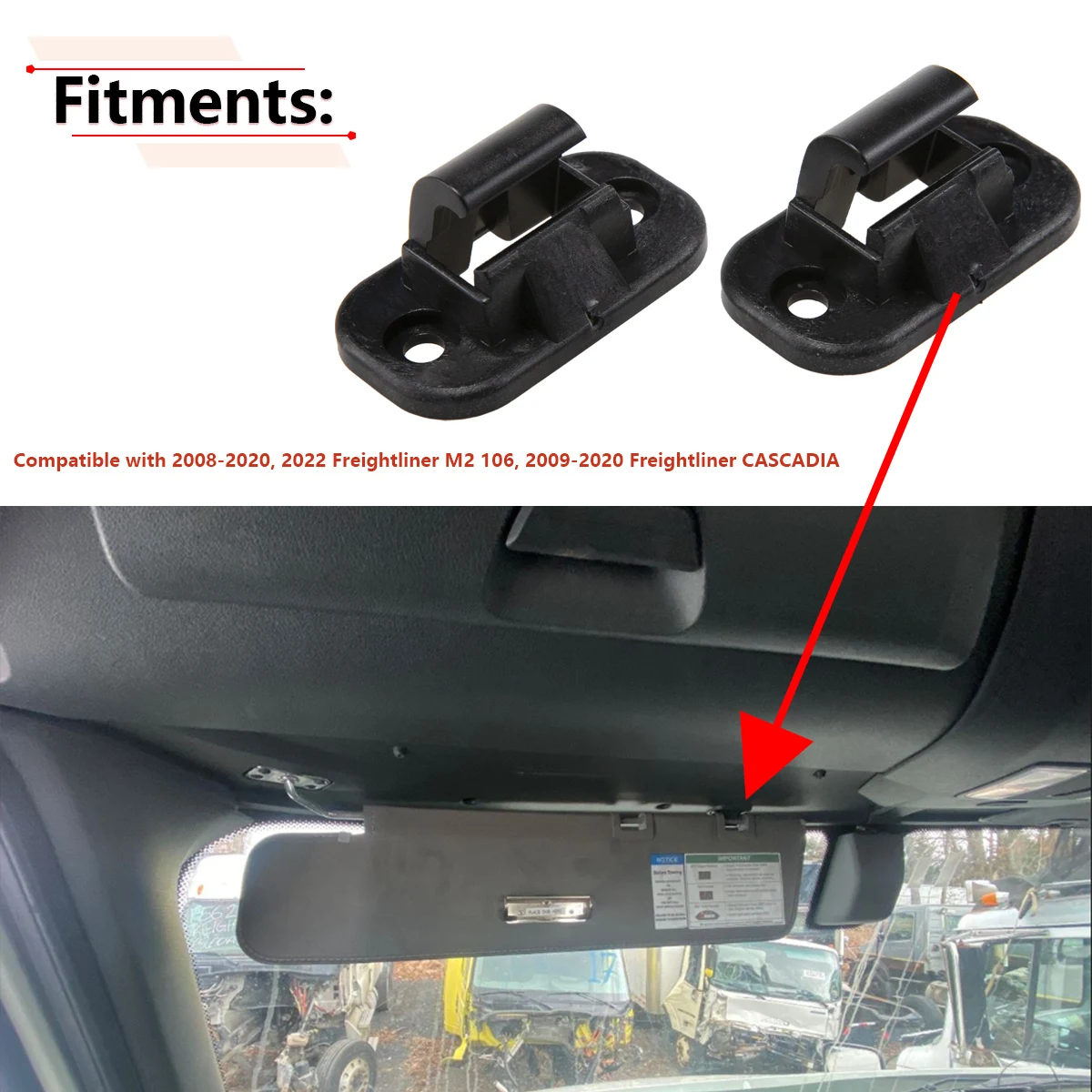 Aramox Sun Visor Clip Bracket Pair - Replacement For Corvette C5 1997-2004 (Part #10411051) - View #8