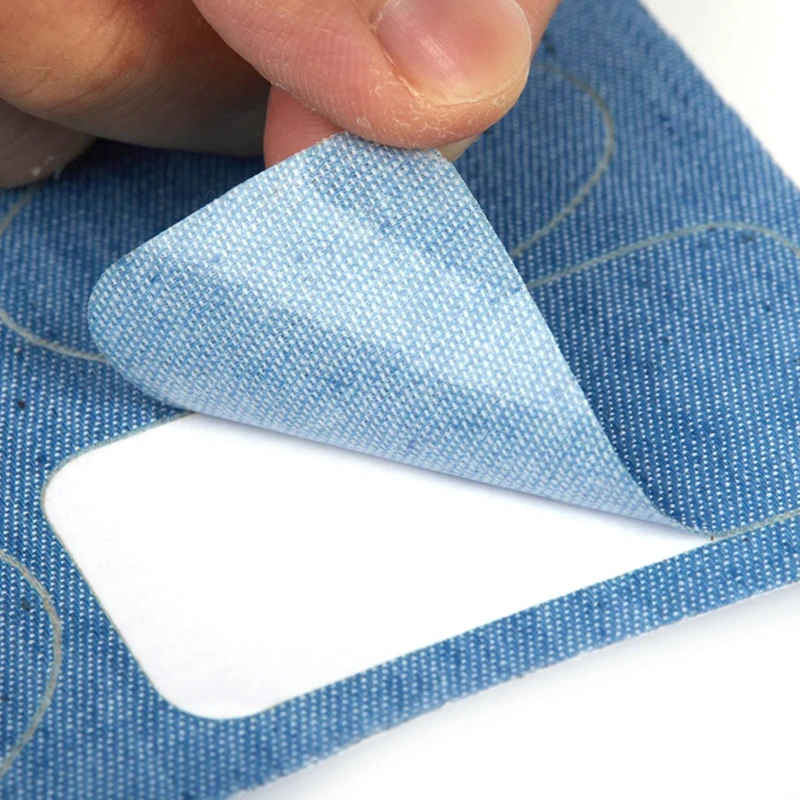 Self Adhesive Patches Jeans Self-adhesive Patch DIY Repair Pants Knee shirt Applique Denim Fabric Badges Patches