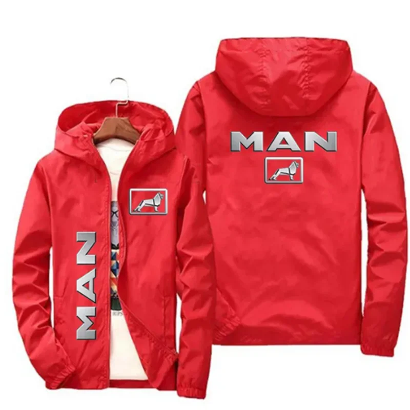 Logo Printed Zipper Jacket for Men's Car, Hood, Sweatshirt, Casual Jacket, Hiking, Autumn, Winter, 2024