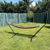 Double Hammock with Stand Capacity Steel Stand, Premium Carry Bag Included and Two Anti Roll Balance Beam, Hammocks 1