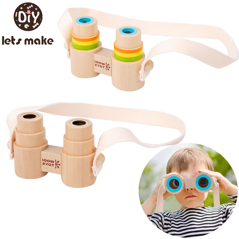 1Pc Wooden Fashion Telescope Camera Baby Toys Wood Pendants Montessori Toys For Baby Wooden Blocks Nursing Present wooden toys wooden blocks