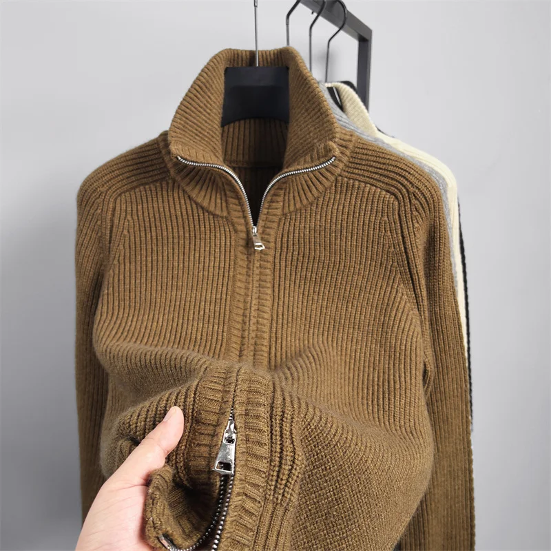 Men's Sweater Warm Velvet Sweatercoat Winter Wool Cardigan Male Casual Thicken Warm Fleece Christmas Sweater For Man main image 0