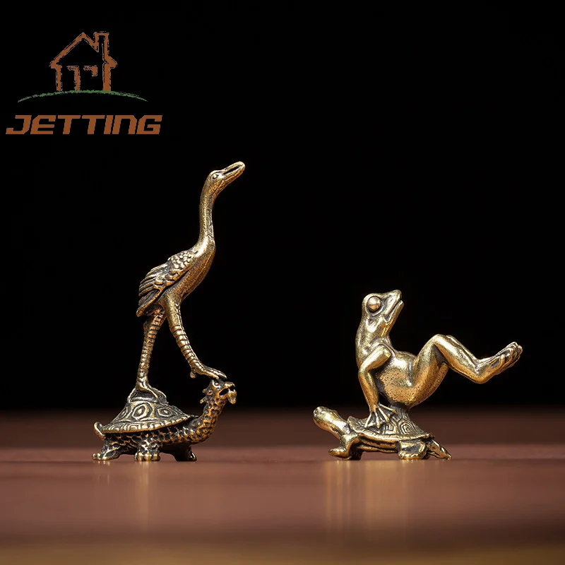 

Copper Turtle Small Ornaments Retro Brass Animal Statue Figurines Keychains Pendants Antique HomeDecor 1PC