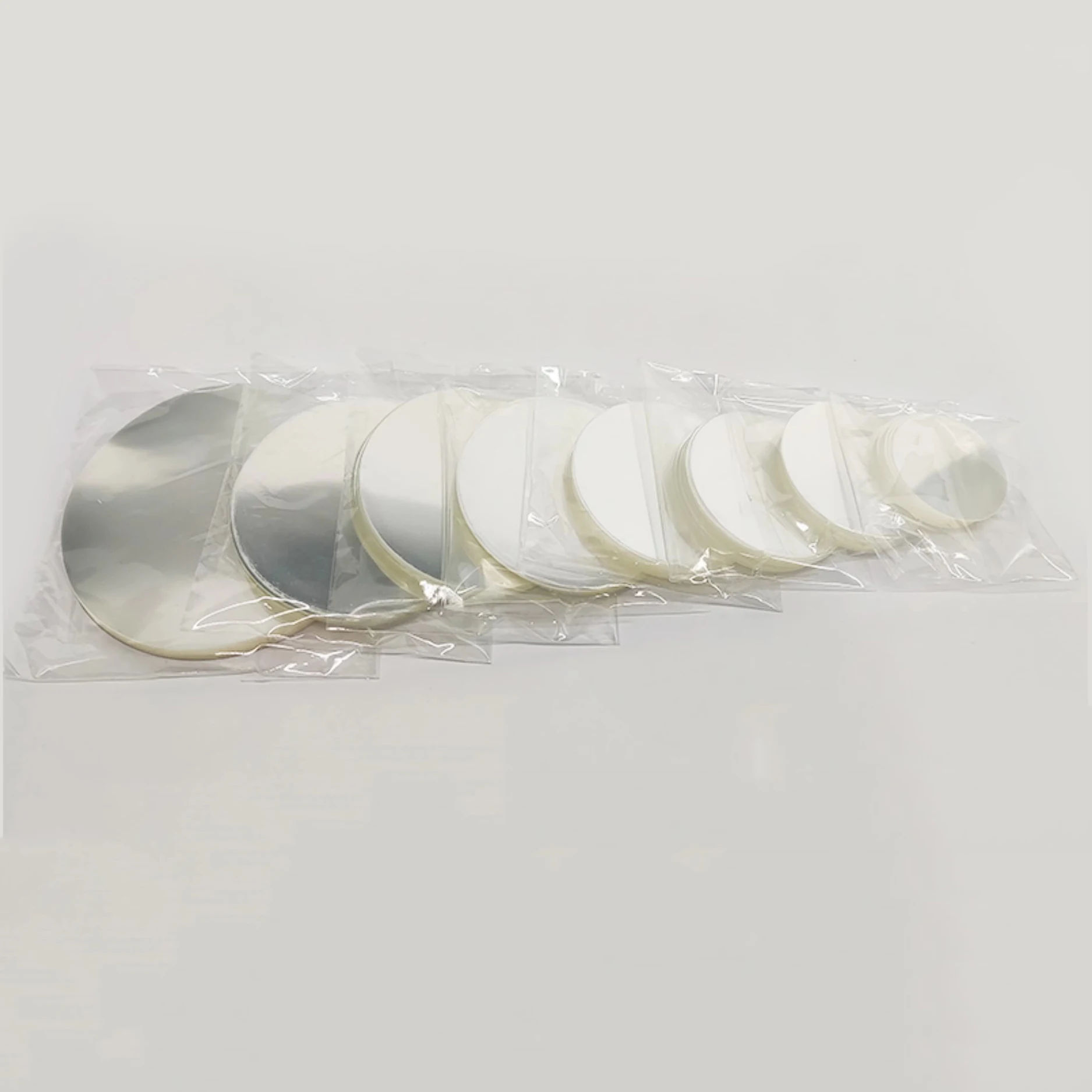 Badge transparent film 25mm 32mm 37mm 44mm 58mm 75mm clear badge protective film covers button maker parts 100pcs badge parts,button making supplies
