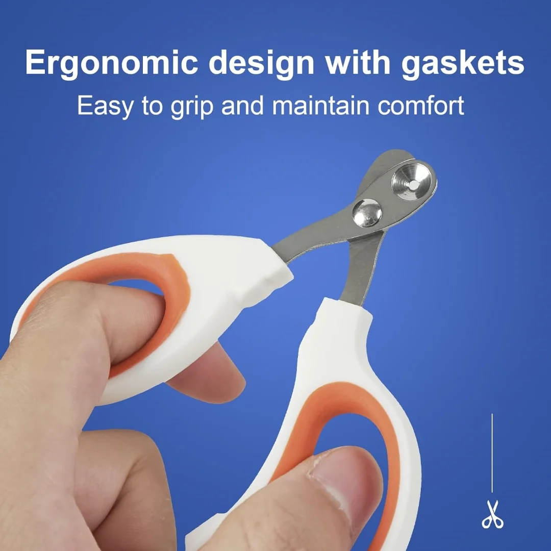 Cat Nail Clippers Circular Cut Hole Avoid Over Cutting Pet Nail Scissors Sharp Angled Blade Professional Paw Trimmer Set