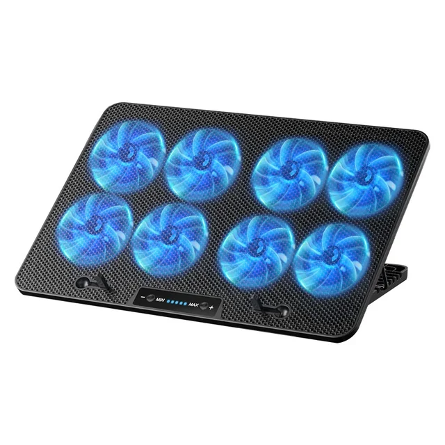 Laptop Cooling Pad with 8 Fans Dual USB Port Foldable Laptop Cooler Base Notebook Stand Adjustable Speed For Heat Dissipation