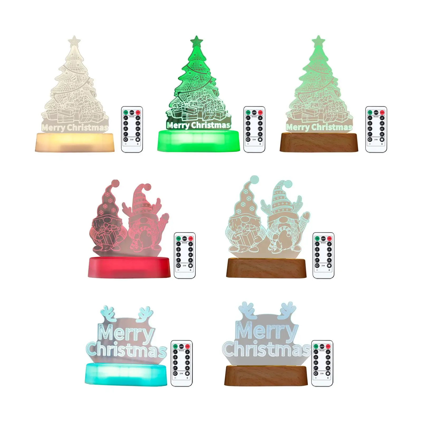 

LED Night Light Freestanding 3D Table Lamp for Holiday Birthday Festivals