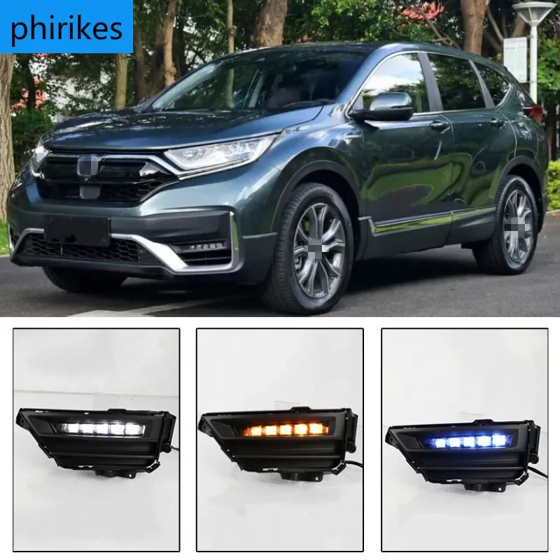 

1 пара для Honda Cr-V Crv 2020 2021 DRL Светодиодный дневной светильник бампер сигнальный светильник противотуманная фара