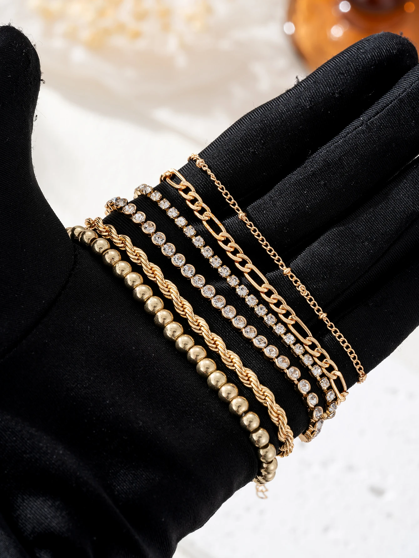 6pcs Cuban Metal Overlay Bracelet for Women