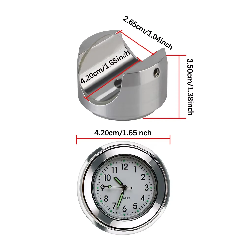 Waterproof Luminous Quartz Clock for Motorcycle Handlebars