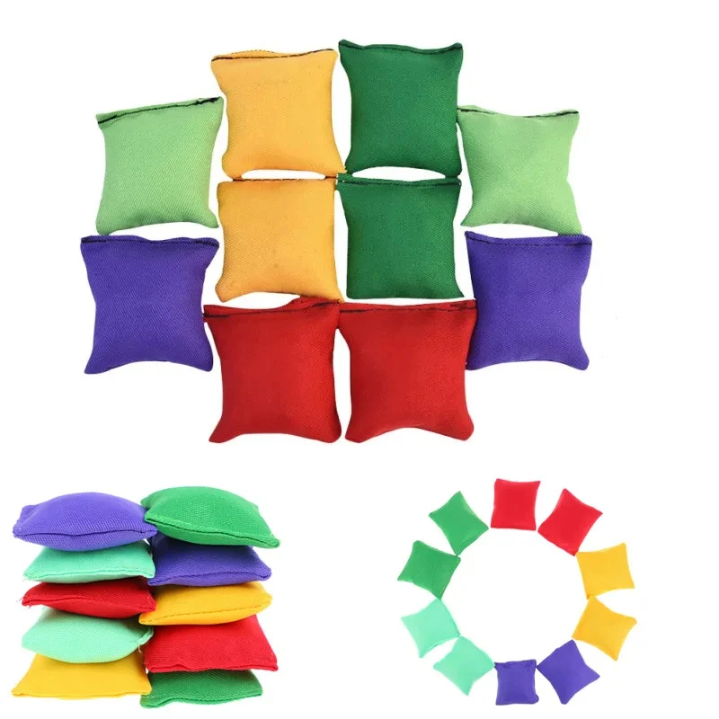 10pcs Children\'s Sandbag Throwing Toys Classic Outdoor Sports Colorful Handmade Sandbag Sensory Training Stress Relief Toy Gift