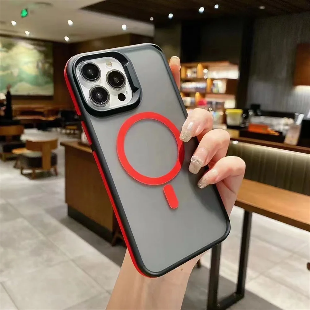Luxury Matte Double Color Magnetic Shockproof Armor Case