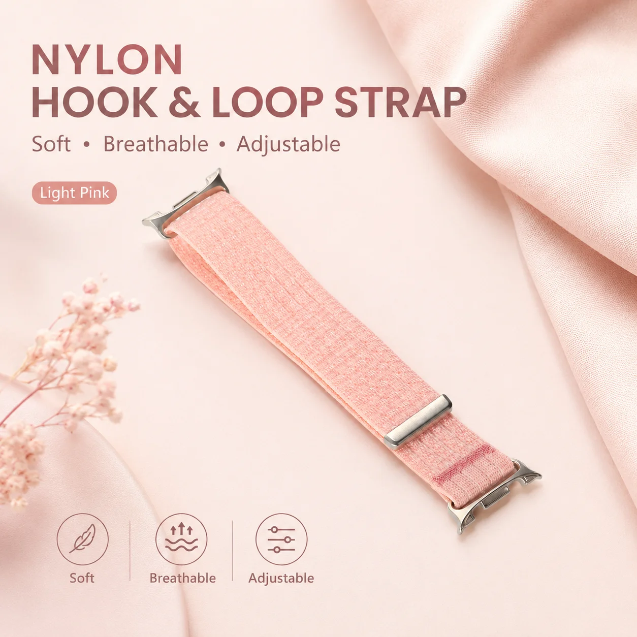 Durable Nylon Hook & Loop Strap Bracelet
