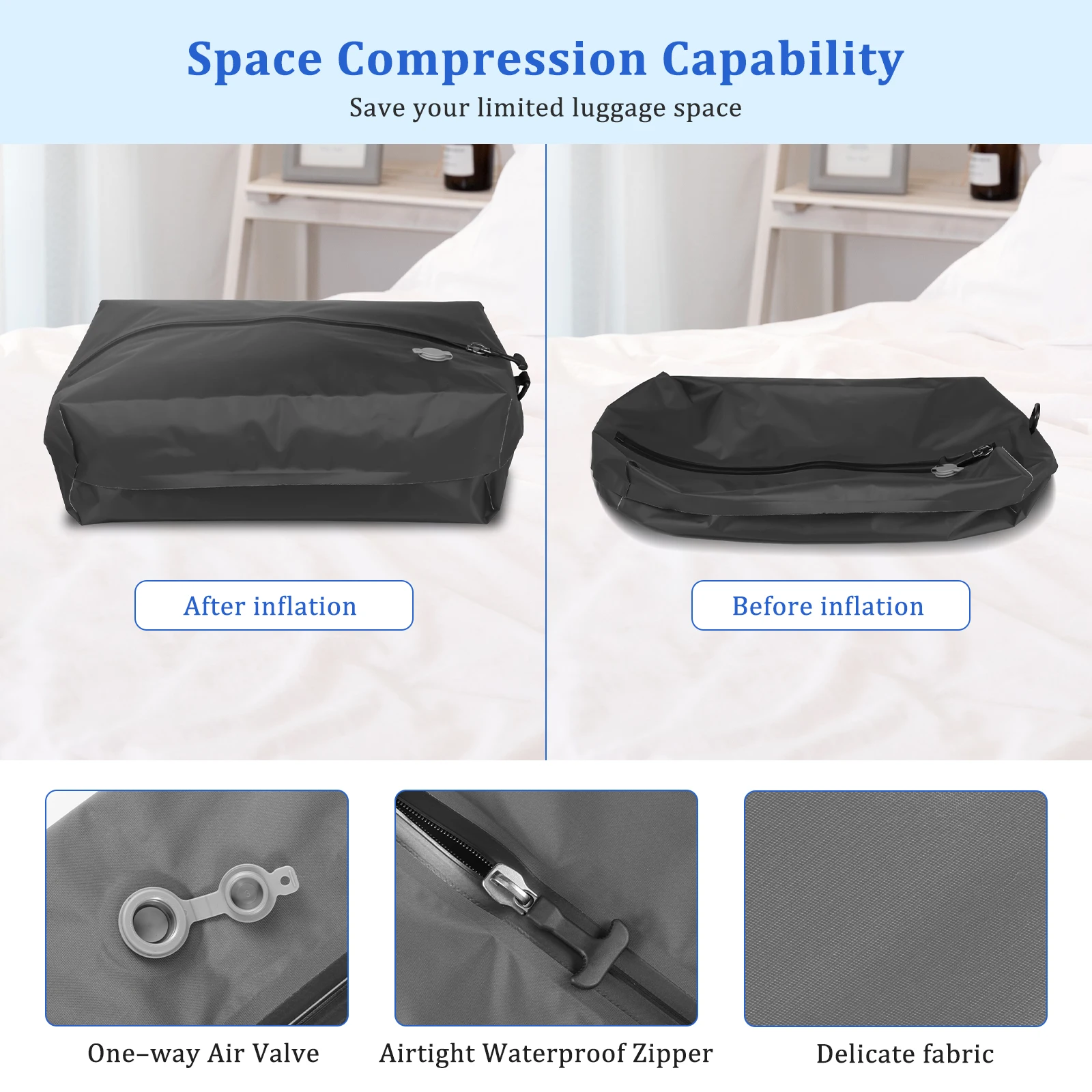 Nylon Travel Storage Compression Bag for Suitcases and Backpacks