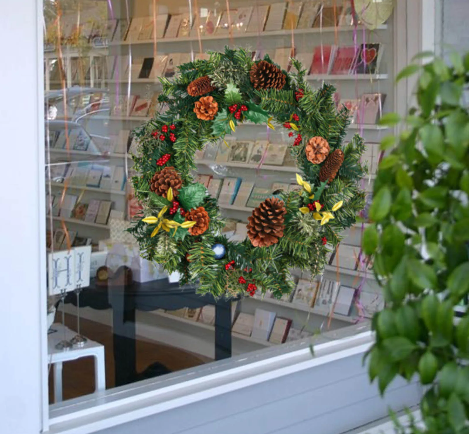 Christmas Bell Pine Nut Wreath Wall Stickers
