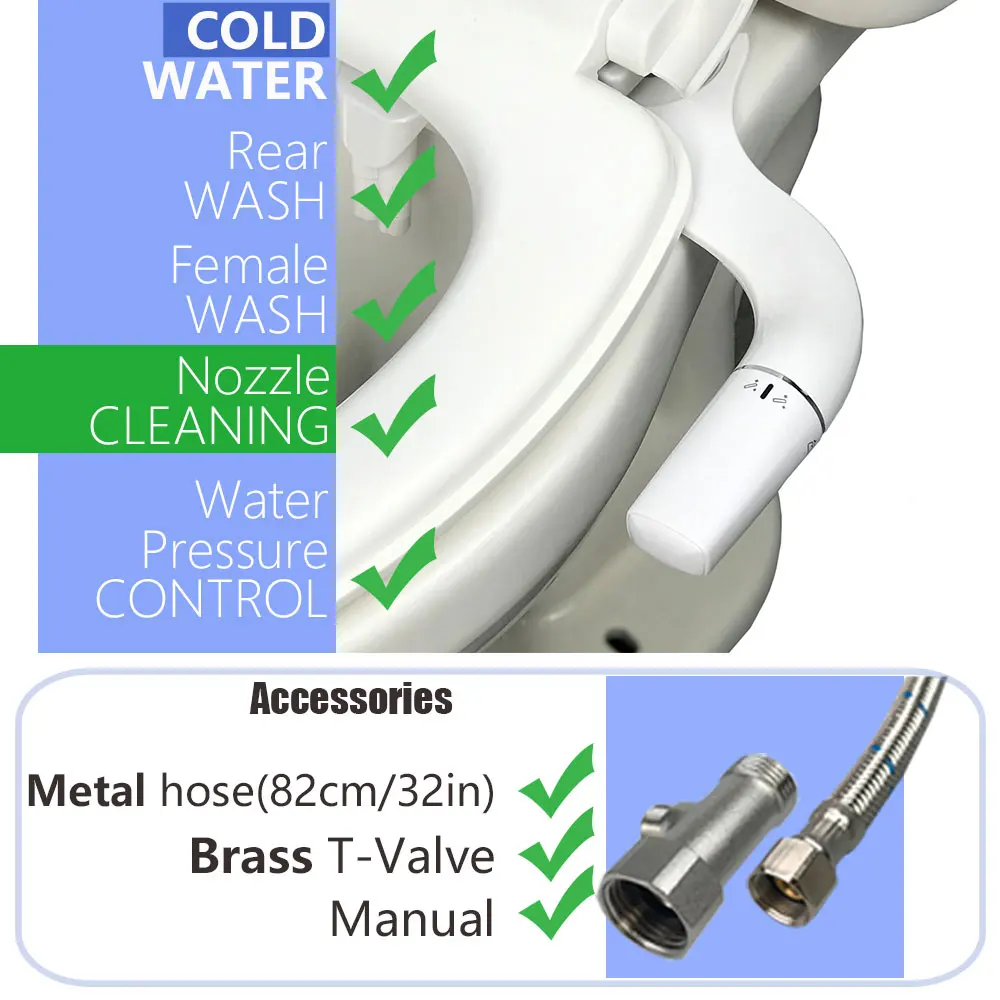 Bidet Left Handed Bidets on Lefty Side Hand Toilet Seat Attachment For Lefthanders Water Sprayer Non-Electric Bidets 6
