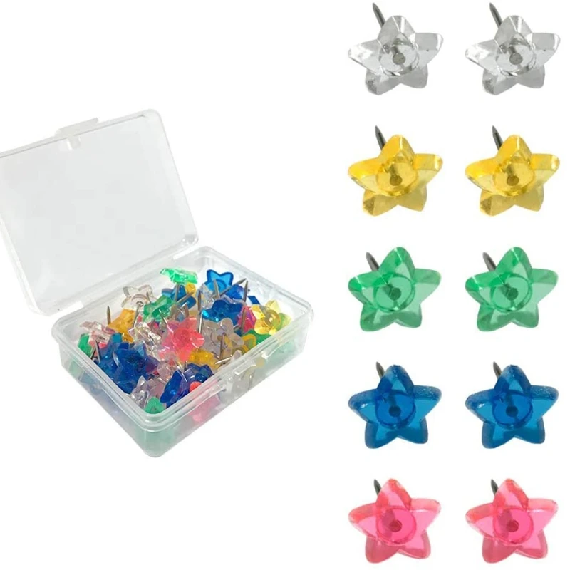 

50 Pcs Pieces Thumb Tacks Push Pin Home Decorative Thumbtack for Cork Board Wall Dropship