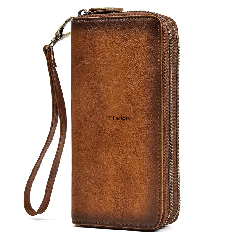 Premium Leather Long Wallet with Money Clip