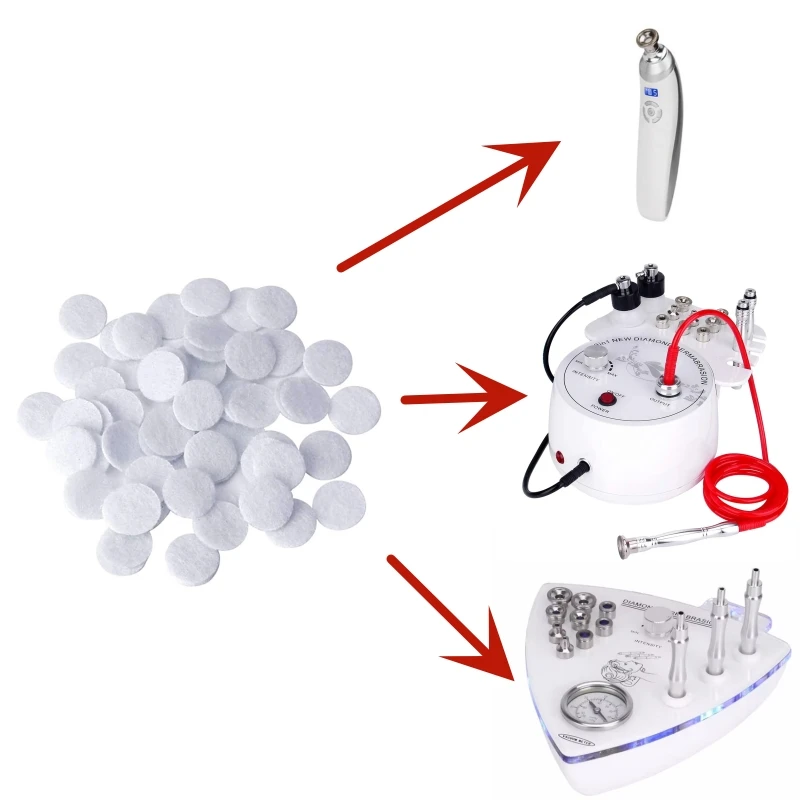 50/100/150pcs Microdermabrasion Cotton Filters Replacement 10mm for Face Care and Blackhead Removal Vacuum Filters Accessories