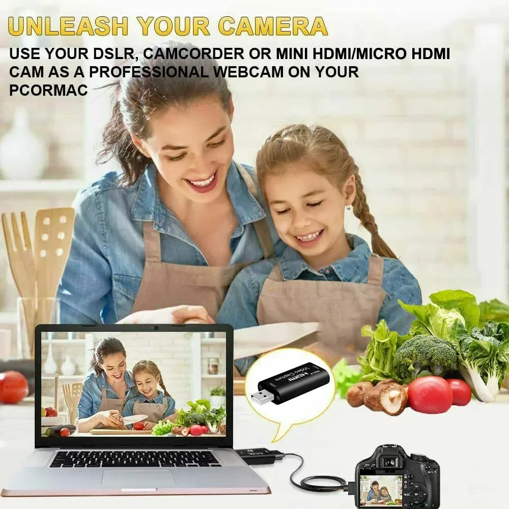 Ultra HD USB Video Capture Card for Game and Camera Recording & Live Streaming
