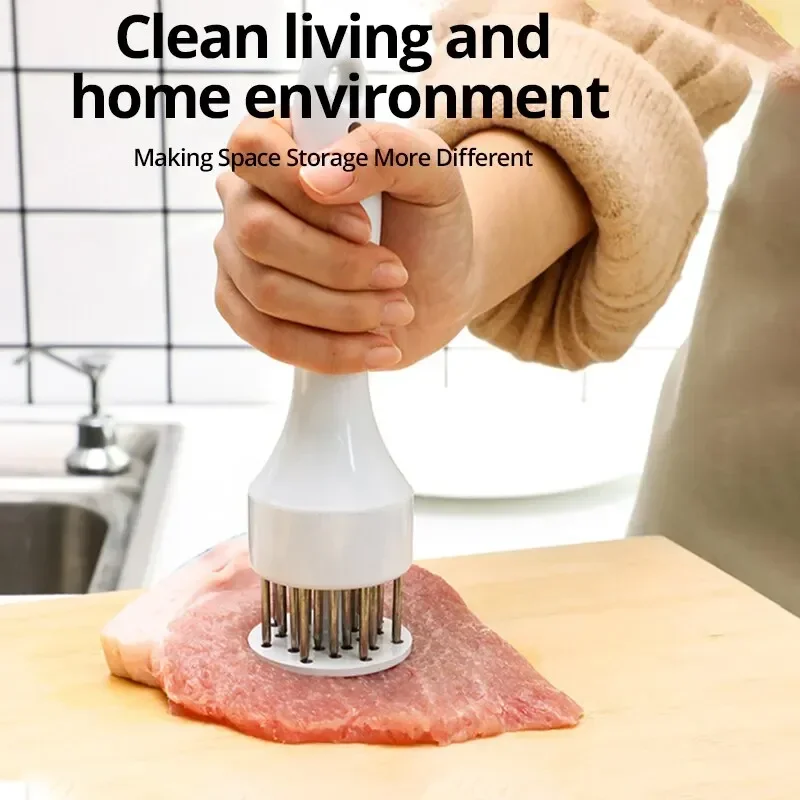 1 PC Handheld 21-Needle Tenderizer Needle with Broken Tendon Pork Chop Steak Household Tenderizer Hammer Stainless Steel