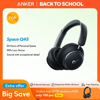 soundcore Anker Space Q45 Adaptive Noise Cancelling Headphones Ultra Long 50H Playtime App Control Hi-Res Sound Bluetooth 5.3