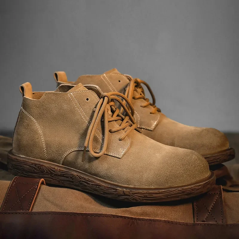 

Natural Leather Men‘s Boots Cow Suede Ankle Boots Work Style Autumn Shoes For Men