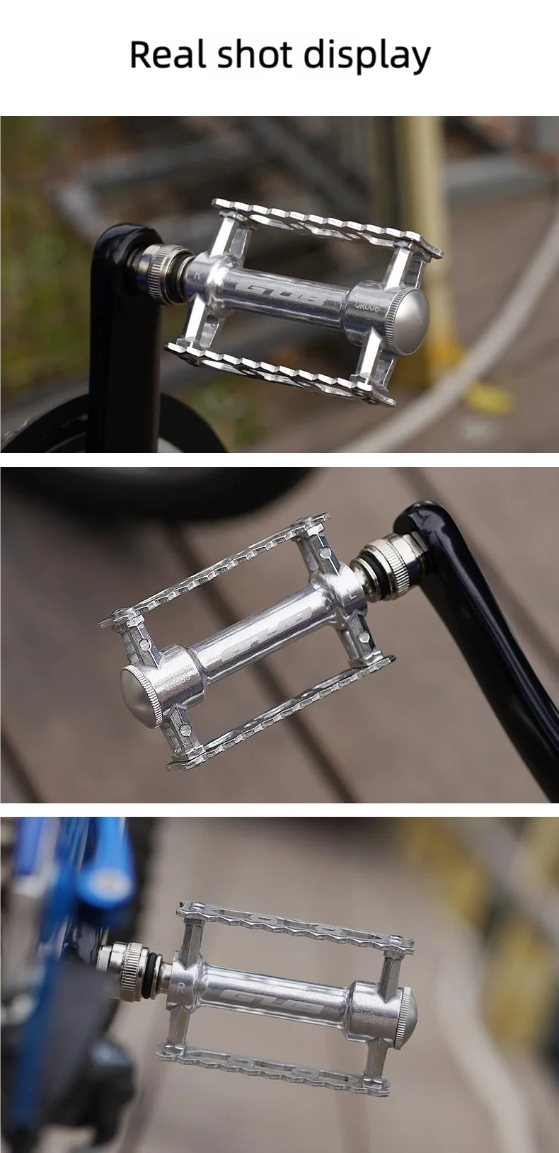 GUB QR006 Retro Quick Release faltbares Mountainbike-Fahrradpedal aus Aluminiumlegierung mit rutschfesten Dreifachlagern – Detail 11
